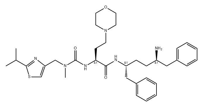 4-Morpholinebutanamide, N-[(1R,4R)-4-amino-5-phenyl-1-(phenylmethyl)pentyl]-α-[[[methyl[[2-(1-methylethyl)-4-thiazolyl]methyl]amino]carbonyl]amino]-, (αS)-,1992785-25-7,结构式