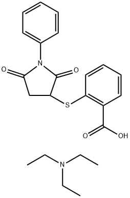 2-[(2,5-Dioxo-1-phenylpyrrolidin-3-yl)thio]benzoic acid, n,n-diethylethanamine (1:1) 结构式