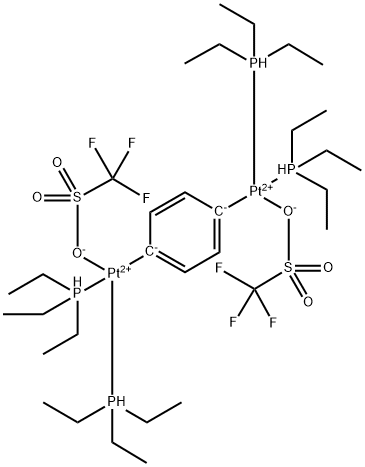 Phenylenetetrakis(triethylphosphine)bis(trifluoromethanesulfonate)diplatinum 结构式