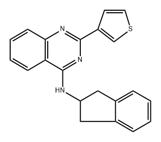 N-(2,3-dihydro-1H-inden-2-yl)-2-(thiophen-3-yl)quinazolin-4-amine,1997359-85-9,结构式