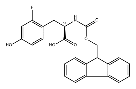 N-Fmoc-2-fluoro-D-tyrosine 结构式