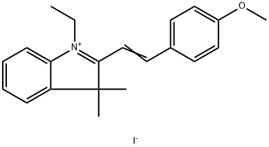 3H-Indolium, 1-ethyl-2-[2-(4-methoxyphenyl)ethenyl]-3,3-dimethyl-, iodide (1:1) Struktur