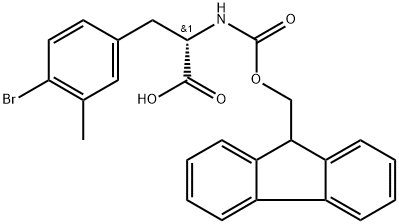 N-Fmoc-4-bromo-3-methyl-L-phenylalanine,1998646-50-6,结构式