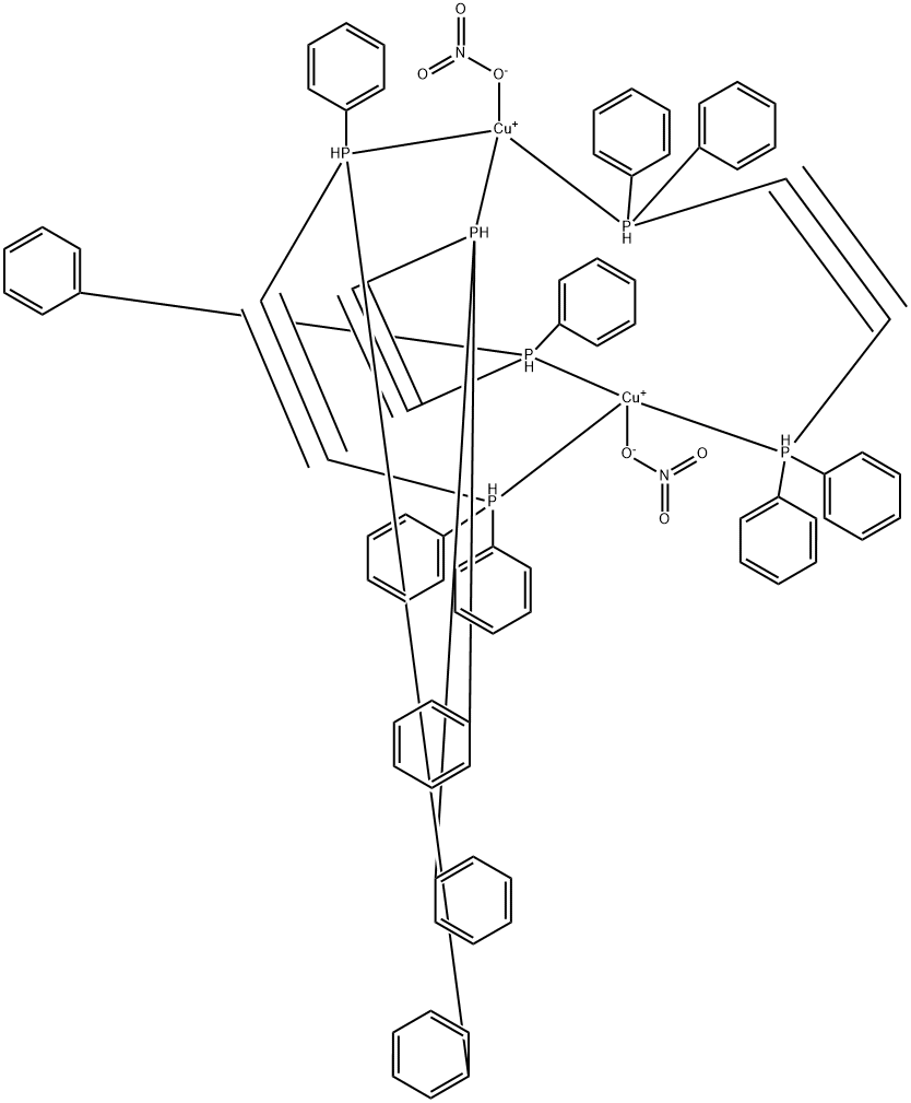 Copper, tris.mu.-ethynylenebisdiphenylphosphinedinitratodi- 化学構造式