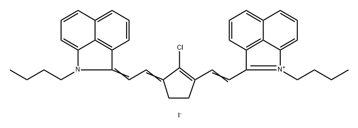 Benz[cd]indolium, 1-butyl-2-[2-[3-[2-(1-butylbenz[cd]indol-2(1H)-ylidene)ethylidene]-2-chloro-1-cyclopenten-1-yl]ethenyl]-, iodide (1:1) Structure