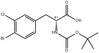 N-Boc-4-bromo-3-chloro-D-phenylalanine Structure