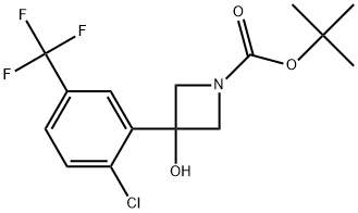 1-Azetidinecarboxylic acid, 3-[2-chloro-5-(trifluoromethyl)phenyl]-3-hydroxy-, 1,1-dimethylethyl ester Struktur