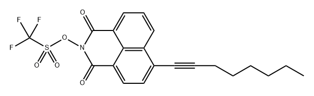 Methanesulfonic acid, 1,1,1-trifluoro-, 6-(1-octyn-1-yl)-1,3-dioxo-1H-benz[de]isoquinolin-2-yl ester Struktur