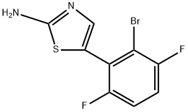 5-(2-bromo-3,6-difluorophenyl)thiazol-2-amine 化学構造式