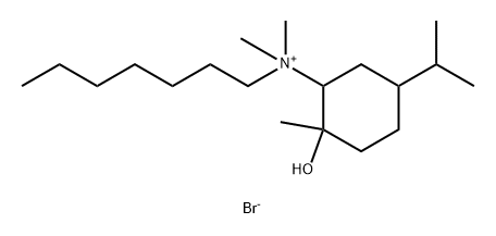 N-ヘプチル-N,N,2-トリメチル-2-ヒドロキシ-5-イソプロピルシクロヘキサンアミニウム・ブロミド 化学構造式
