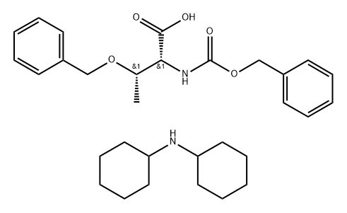 N-[苄氧羰基]-O-苄基-D-苏氨酸二环己基铵盐 结构式