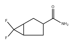 6,6-Difluoro-bicyclo[3.1.0]hexane-3-carboxylic acid amide 化学構造式