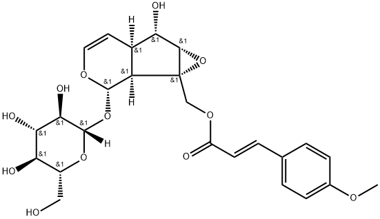 10-O-trans-p-methoxycinnamoyl-catalpol Struktur