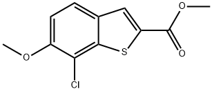 Benzo[b]thiophene-2-carboxylic acid, 7-chloro-6-methoxy-, methyl ester Struktur