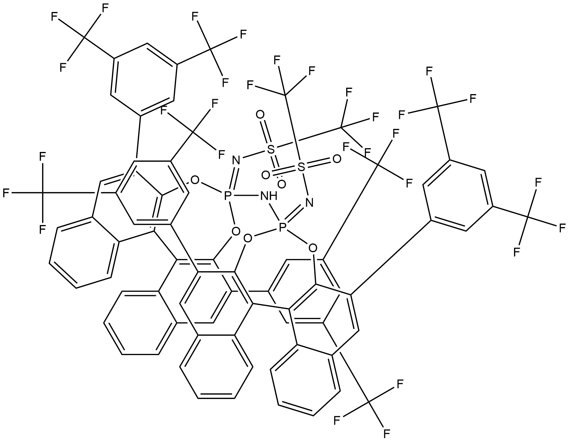 Methanesulfonamide, N-[(11bS)-4-[[(11bS)-2,6-bis[3,5-bis(trifluoromethyl)phenyl]-4-[[(trifluoromethyl)sulfonyl]amino]-4λ5-dinaphtho[2,1-d:1',2'-f][1,3,2]dioxaphosphepin-4-ylidene]amino]-2,6-bis[3,5-bis(trifluoromethyl)phenyl]-4λ5-dinaphtho[2,1-d:1',2'-f][1,3,2]dioxaphosphepin-4-ylidene]-1,1,1-triflu... Structure