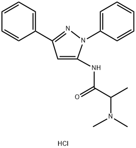 Propanamide, 2-(dimethylamino)-N-(1,3-diphenyl-1H-pyrazol-5-yl)-, hydrochloride (1:),20170-21-2,结构式