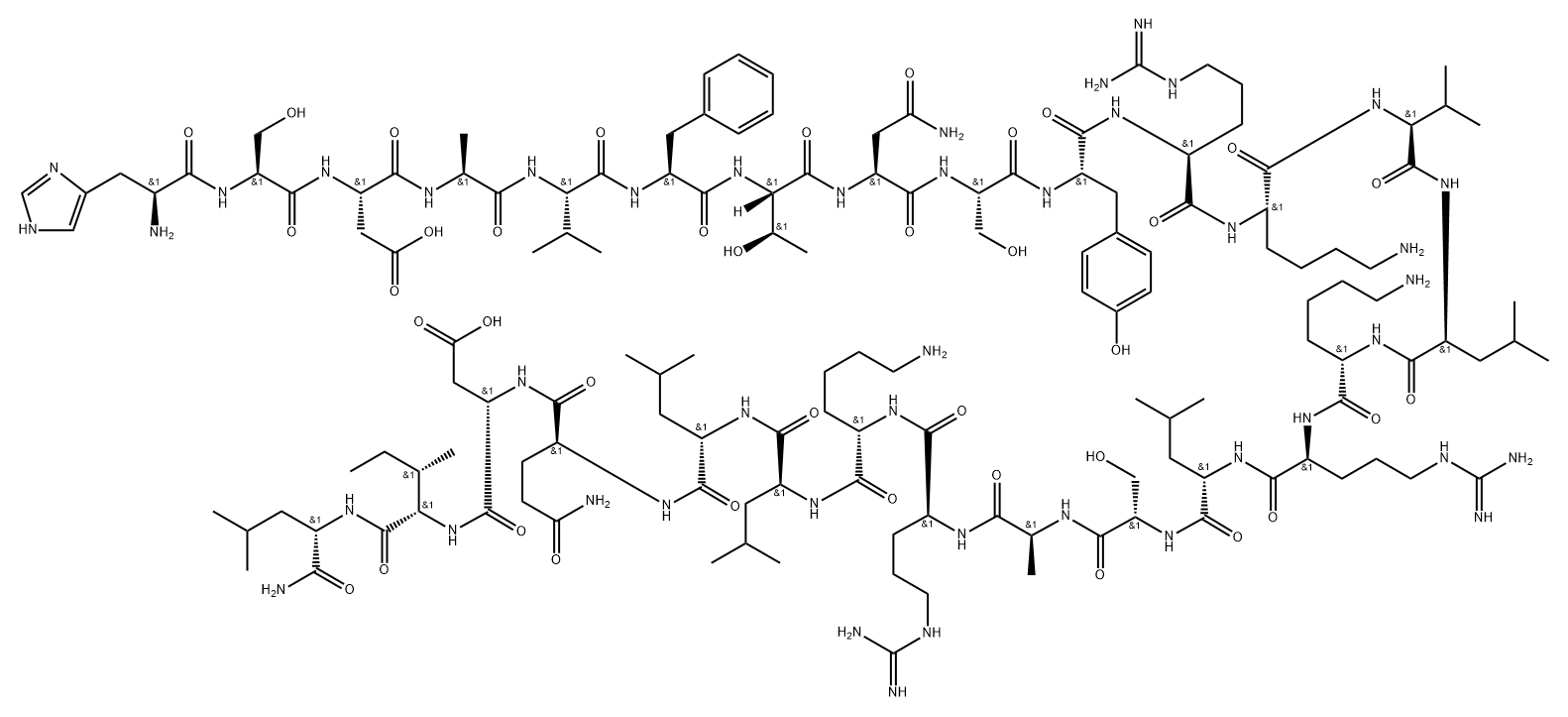 (Lys1,Arg1,Leu2)-VIP (1-7)-GRF (8-27) Struktur