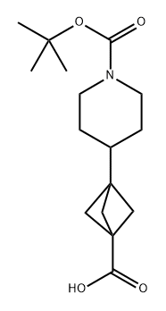 3-(1-(叔丁氧羰基)哌啶-4-基)双环[1.1.1]戊烷-1-羧酸,2020070-00-0,结构式