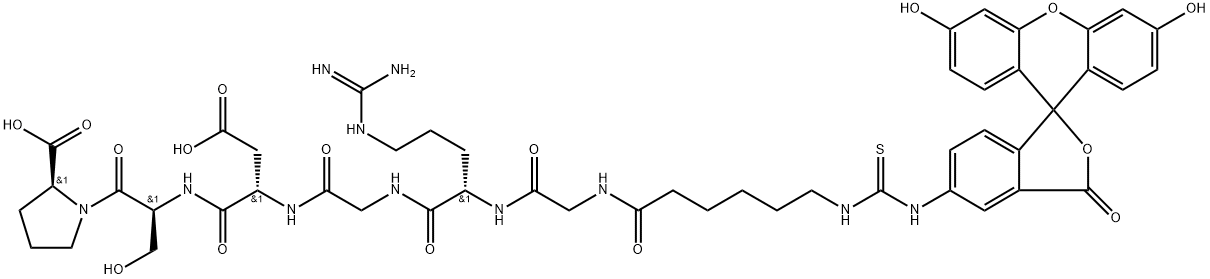 FITC-εAhx-Gly-Arg-Gly-Asp-Ser-Pro-OH Structure