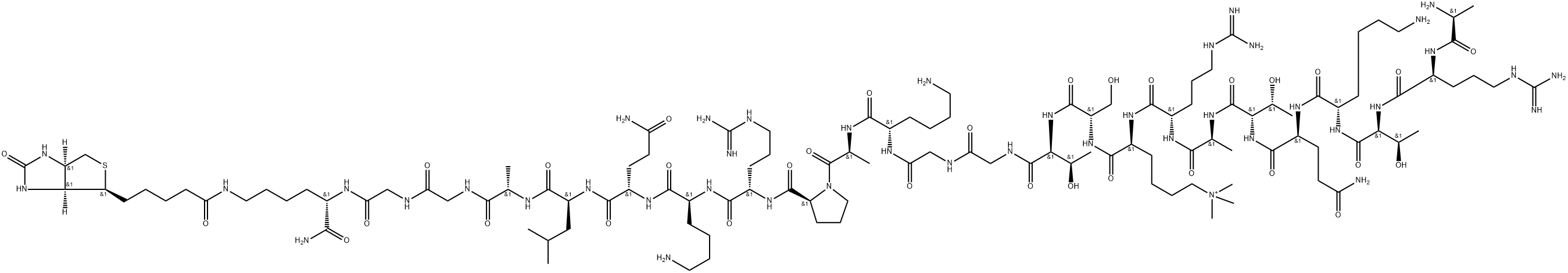 (Lys(Me)3)-Histone H3 (1-21)-Gly-Gly-Lys(biotinyl) amide Structure