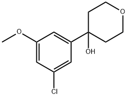4-(3-chloro-5-methoxyphenyl)tetrahydro-2H-pyran-4-ol,2023346-28-1,结构式