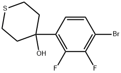 4-(4-Bromo-2,3-difluorophenyl)tetrahydro-2H-thiopyran-4-ol,2024607-32-5,结构式