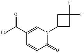 1-(3,3-Difluoro-cyclobutyl)-6-oxo-1,6-dihydro-pyridine-3-carboxylic acid 结构式