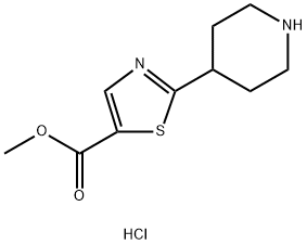 methyl 2-(piperidin-4-yl)-1,3-thiazole-5-carboxylate hydrochloride 化学構造式