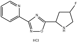 Pyridine, 2-[5-(4-fluoro-2-pyrrolidinyl)-1,2,4-oxadiazol-3-yl]-, hydrochloride (1:2) Structure