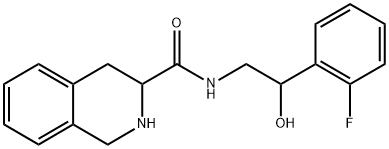 N-(2-(2-fluorophenyl)-2-hydroxyethyl)-1,2,3,4-tetrahydroisoquinoline-3-carboxylic acid amide Struktur