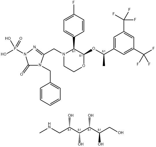 Fosaprepitant N-Benzyl Impurity Dimeglumine,2035475-11-5,结构式