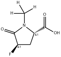 (4R)-4-Fluoro-1-(methyl-d3)-5-oxo-L-proline Struktur