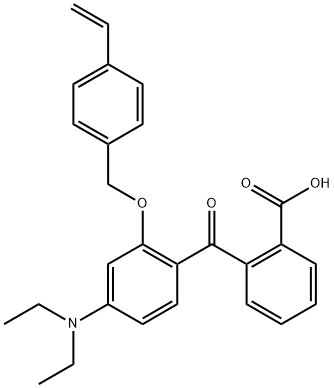 2-[4-(二乙氨基)-2-[(4-乙烯基苯基)甲氧基]苯甲酰基]苯甲酸, 2042430-72-6, 结构式