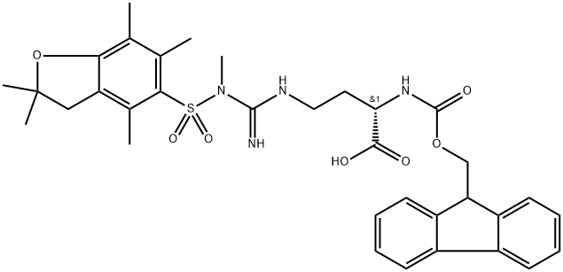 Fmoc-norArg(Me,pbf)-OH 化学構造式