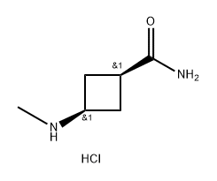 (1s,3s)-3-(methylamino)cyclobutane-1-carboxamide hydrochloride, cis Structure