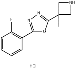 1,3,4-Oxadiazole, 2-(2-fluorophenyl)-5-(3-methyl-3-azetidinyl)-, hydrochloride (1:1) Structure