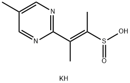 2-Butene-2-sulfinic acid, 3-(5-methyl-2-pyrimidinyl)-, potassium salt (1:1), (2E)- 结构式