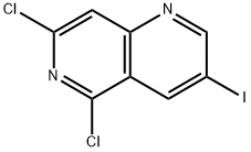 5,7-Dichloro-3-iodo-1,6-naphthyridine 化学構造式