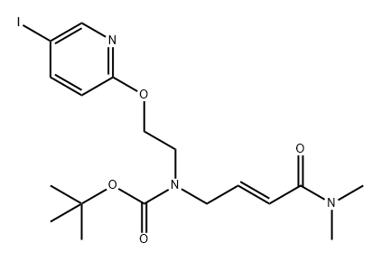 TERT-BUTYL (E)-(4-(DIMETHYLAMINO)-4-OXOBUT-2-EN-1-YL)(2-((5-IODOPYRIDIN-2-YL)OXY)ETHYL)CARBAMATE,2052135-62-1,结构式