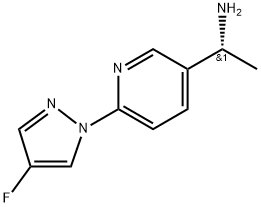 3-Pyridinemethanamine, 6-(4-fluoro-1H-pyrazol-1-yl)-α-methyl-, (αR)-, 2054317-97-2, 结构式