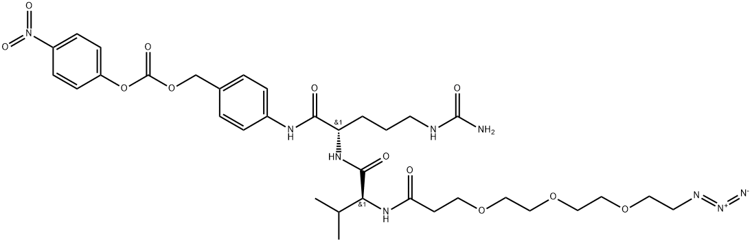 Azido-PEG3-Val-Cit-PAB-PNP,2055047-18-0,结构式