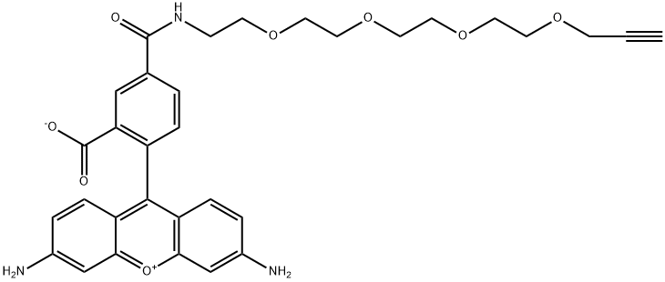 Carboxyrhodamine 110-PEG4- Alkyne Struktur
