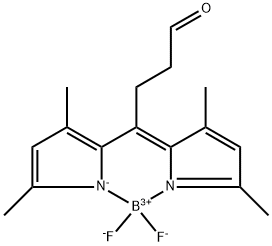 Boron, [γ-(3,5-dimethyl-2H-pyrrol-2-ylidene-κN)-3,5-dimethyl-1H-pyrrole-2-butanalato-κN1]difluoro-, (T-4)- Structure