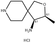 2-Oxa-8-azaspiro[4.5]decan-4-amine, 3-methyl-, hydrochloride (1:2), (3S,4S)- Structure