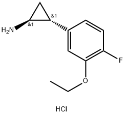 (1S,2R)-REL-2-(3-エトキシ-4-フルオロフェニル)シクロプロパン-1-アミン塩酸塩 化学構造式