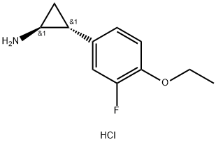 (1S,2R)-REL-2-(4-エトキシ-3-フルオロフェニル)シクロプロパン-1-アミン塩酸塩 化学構造式