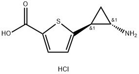 5-[(1S,2S)-rel-2-aminocyclopropyl]thiophene-2-carboxylic acid hydrochloride 化学構造式