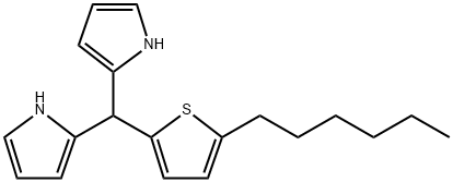 2,2'-((5-hexylthiophen-2-yl)methylene)bis(1H-pyrrole) 化学構造式