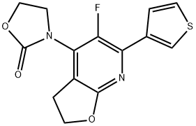 3-(5-fluoro-6-(thiophen-3-yl)-2,3-dihydrofuro[2,3-b]pyridin-4-yl)oxazolidin-2-one Structure