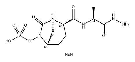 L-Alanine, N-[[(1R,2S,5R)-7-oxo-6-(sulfooxy)-1, 6-diazabicyclo[3.2.1]oct-2-yl]carbonyl]-, 1- hydrazide, sodium salt (1:1) Structure